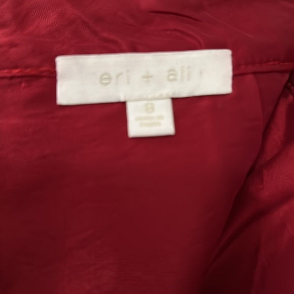 Dauphine Red PU Leather A-Line Skirt, Knee Length, Lined, Pockets ANTHROPOLOGIE - Picture 10 of 12